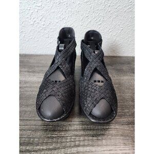 Bernie Mev Women's Jeans Fame Wedge Sandals Size 39 Black